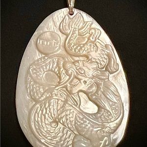 One of a kind Mother of pearl hand carved Japanese dragon